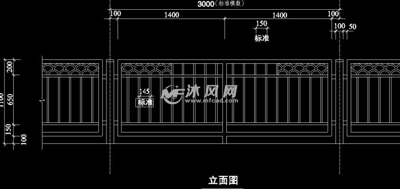 2套景观栏杆设计 - autocad栏杆景窗施工图下载 - 沐风图纸