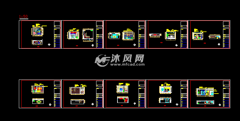 105平米二层室内装修设计-AutoCAD建筑双层砖混住宅v二层图纸图片