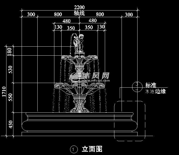标准水池立面图