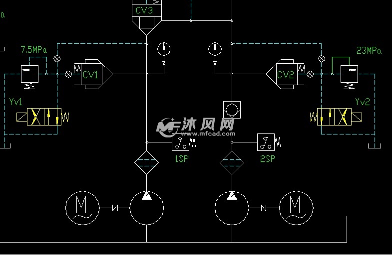 200t油压机液压原理图