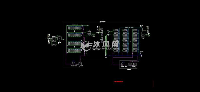 反渗透海水淡化工艺流程图 - AutoCAD化工环保