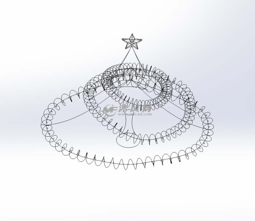 solidworks画圣诞树,ps画圣诞树 欢乐圣诞树模型 - solidworks办公用品模型下载