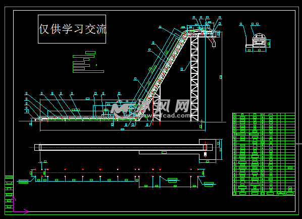大倾角皮带运输机总图 - AutoCAD输送设备图纸