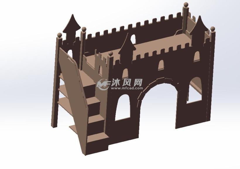 儿童公主床模型 - solidworks玩具公仔类模型下