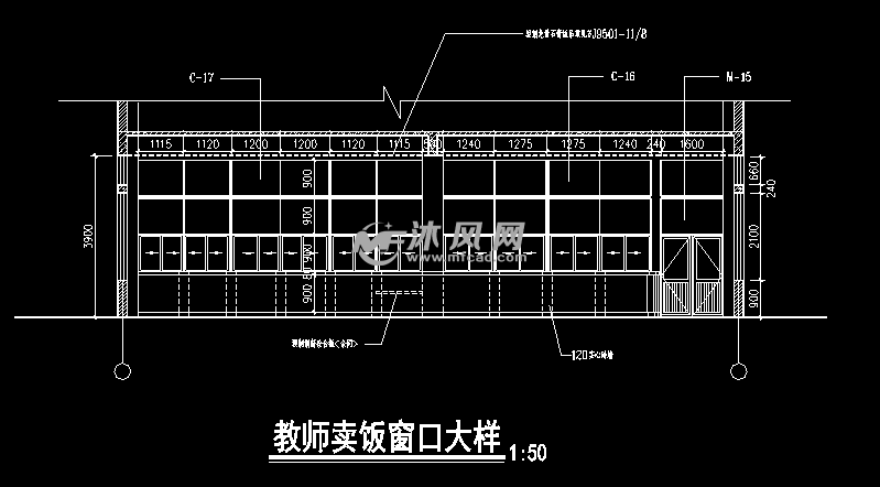 教师卖饭窗口大样图