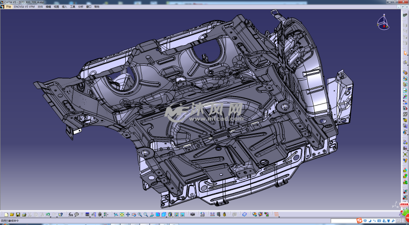 汽车后地板总装设计模型(catia stp-700mb)