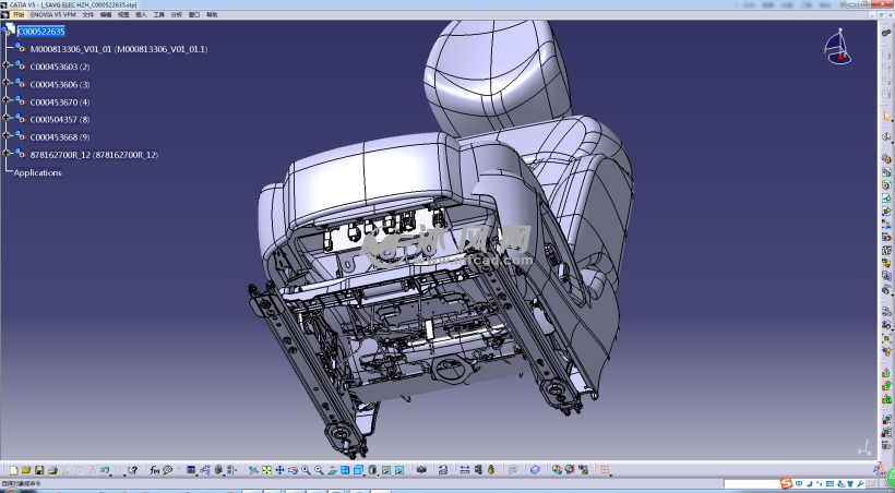 汽车座椅详细设计模型 - catia机械设备 - 沐风图纸