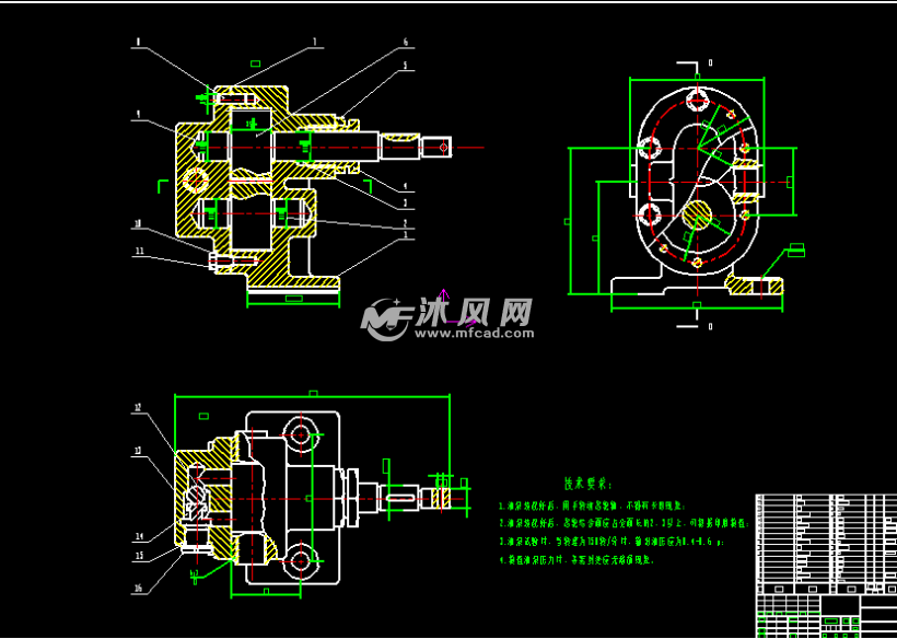齿轮泵的三维及非标零件图,装配图