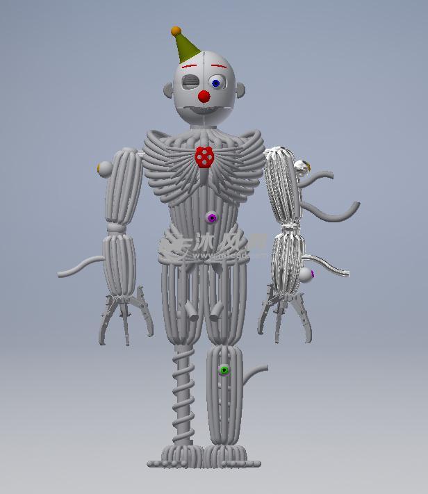 小丑机器人模型 - inventor机械设备类模型和图