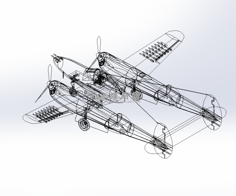 P38双体飞机模型