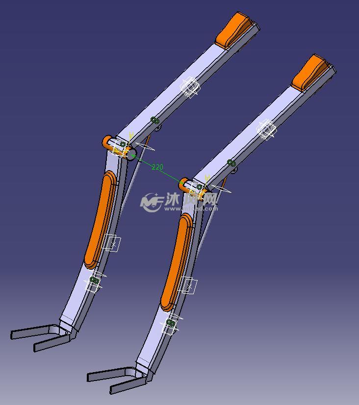 外骨骼机械脚模型 - catia机械设备