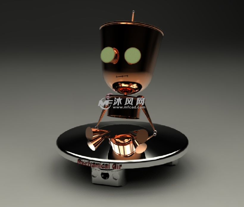 坐姿机器人玩偶 - solidworks玩具公仔类模型下载