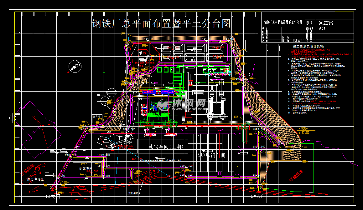 钢铁厂平面布置图