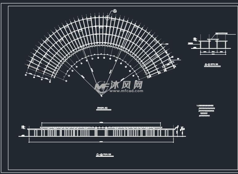 扇形廊架图