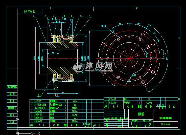 dc03a鼓形齿卷筒联轴器装配图