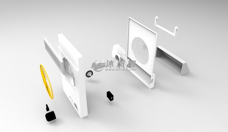 电风扇台灯爆炸图