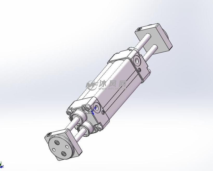 双向双杆气缸气压缸模型 - solidworks小五金模型下载