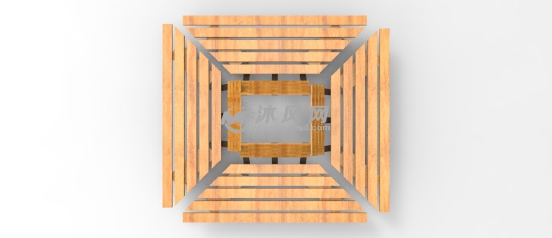 创意公园座椅展示效果图俯视图