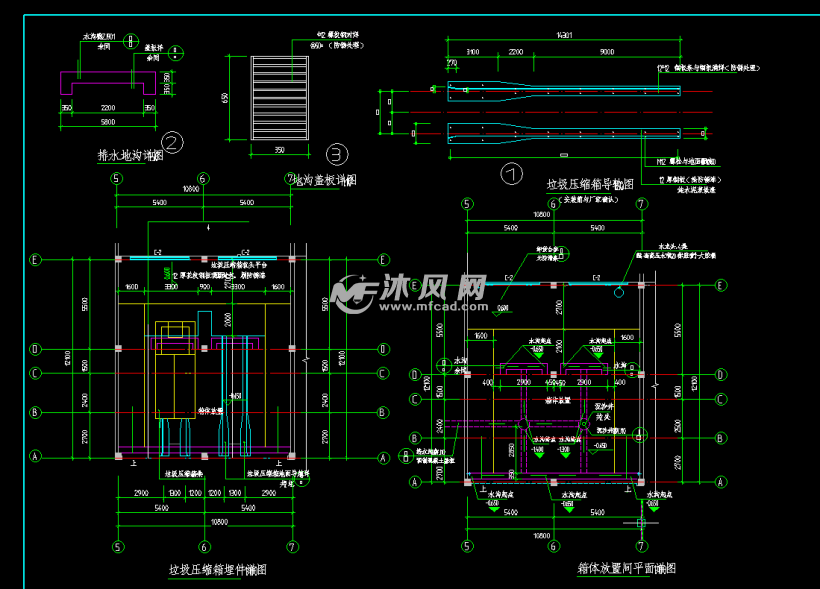 垃圾中转站建筑施工图 autocad其他建筑图纸 沐风图纸