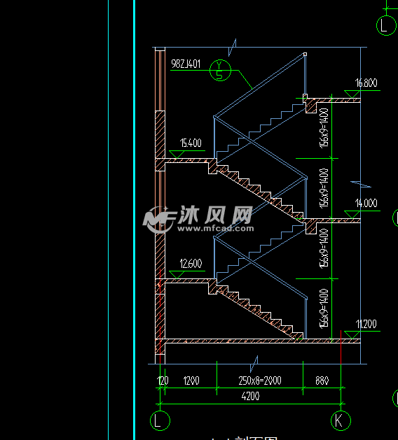 楼梯平面剖面大样图