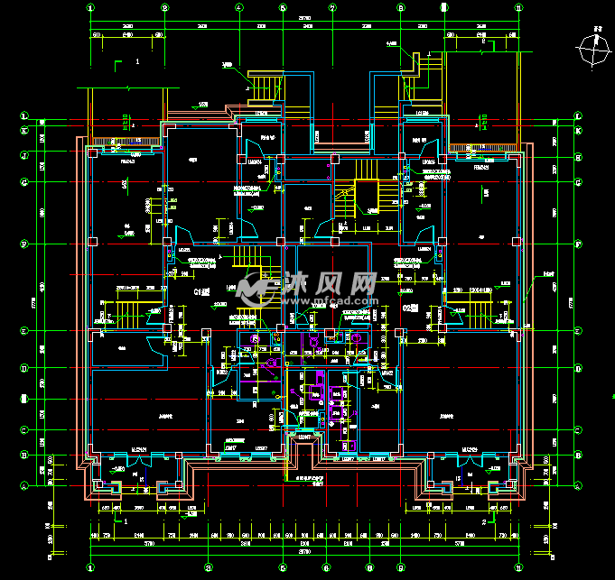 某地三层双拼坡屋顶老虎窗别墅施工图