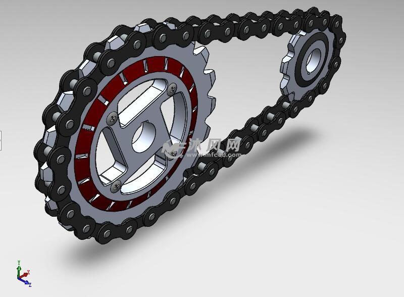 自行车链条模型设计 solidworks齿轮与链条模型下载 沐风图纸