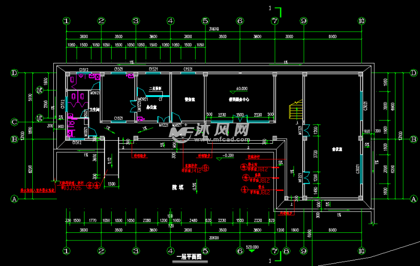 某村委会活动中心建施结构图