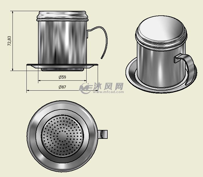 越南咖啡壶设计模型