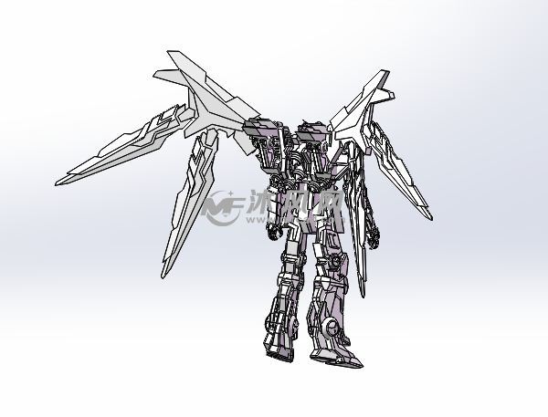 高达机动战士机器人模型 - solidworks玩具公仔类模型下载 - 沐风图纸