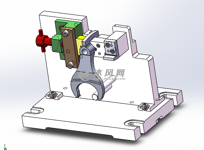 变速器换挡叉铣两端面夹具三维solidworks设计