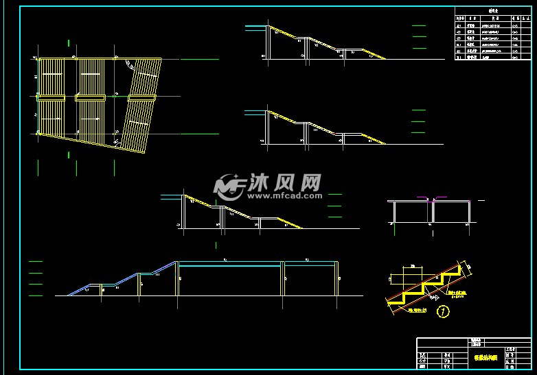 框架钢结构含钢梯详图