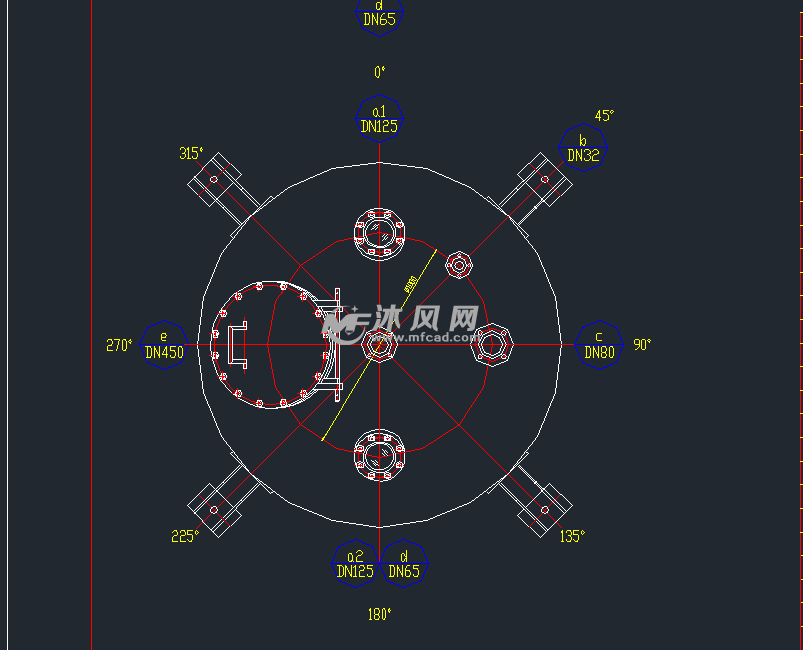 5000L反应釜总成图 - AutoCAD化工环保设备图