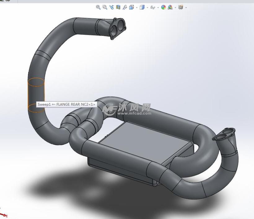 废气排气管模型 - solidworks管道类模型下载