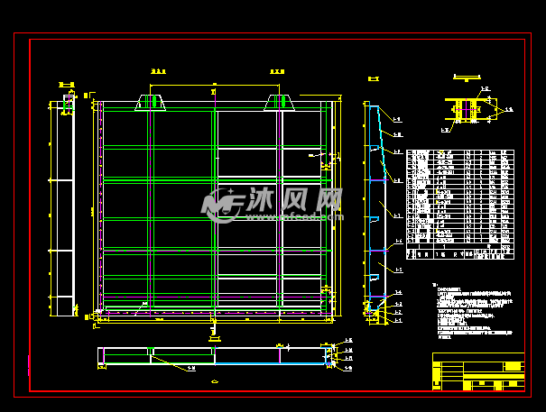 分水闸及工作闸门金属结构设计图
