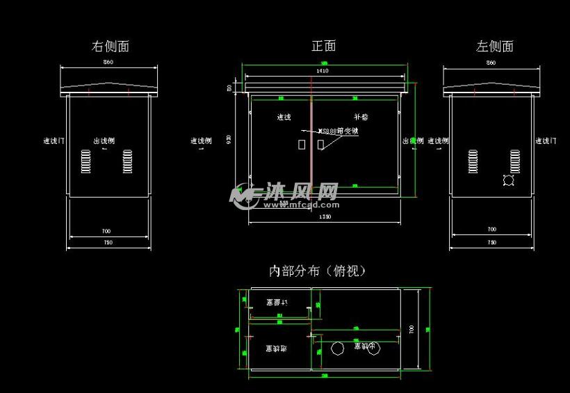 jp综合配电柜cad零部件与装配图