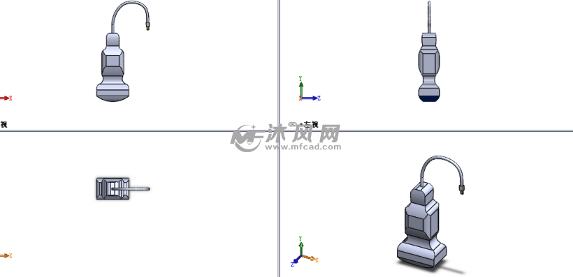 显示器电脑插头模型建模 - solidworks生活用品