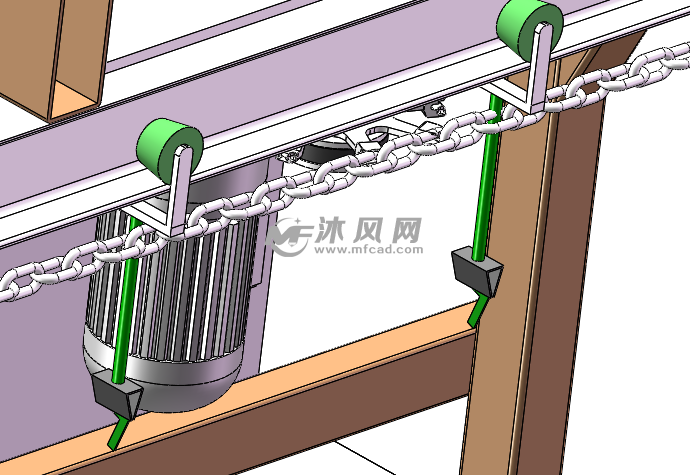 悬挂喷涂输送线模型 solidworks机械设备模型下载 沐风图纸