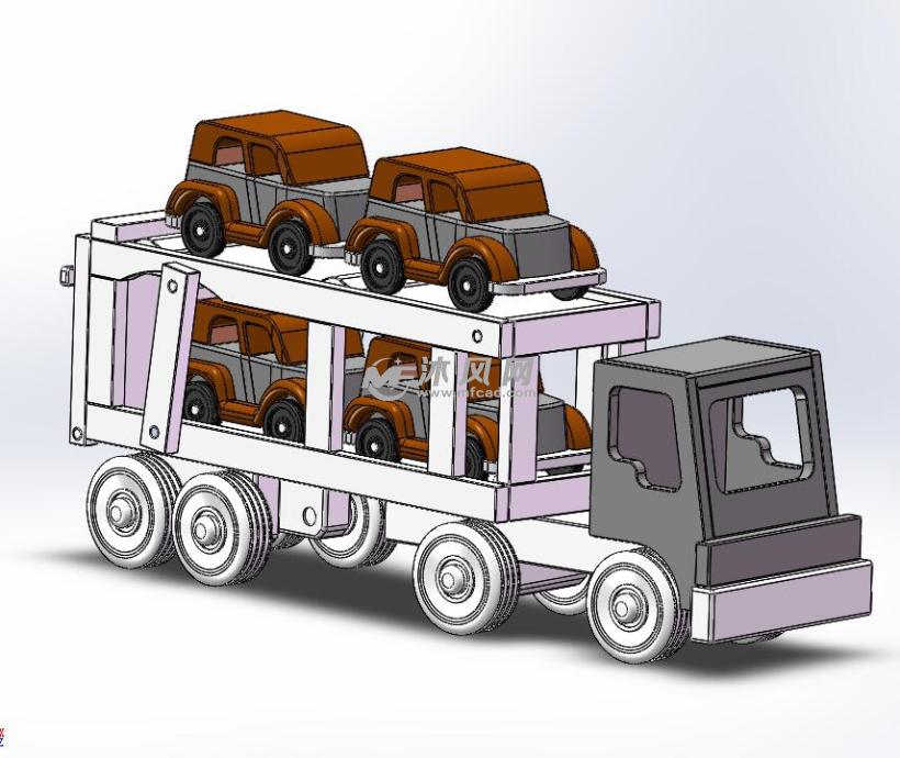 儿童塑料玩具车模型 - solidworks玩具公仔类模