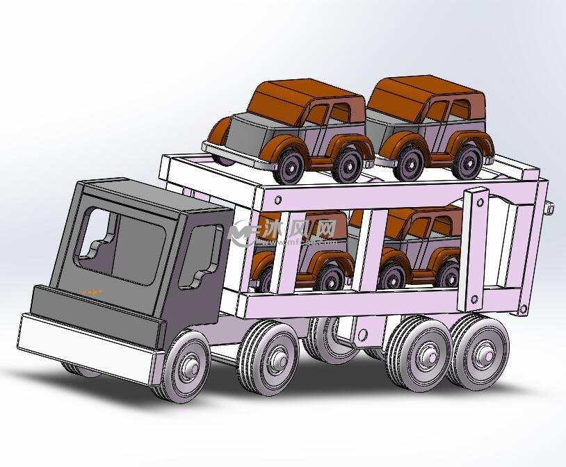 儿童塑料玩具车模型 - solidworks玩具公仔类模