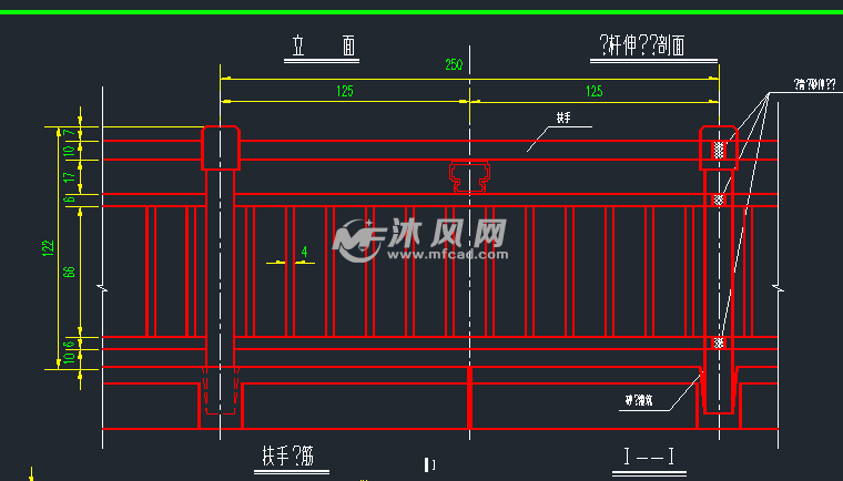 护栏设计图 桥梁工程图纸下载 沐风图纸