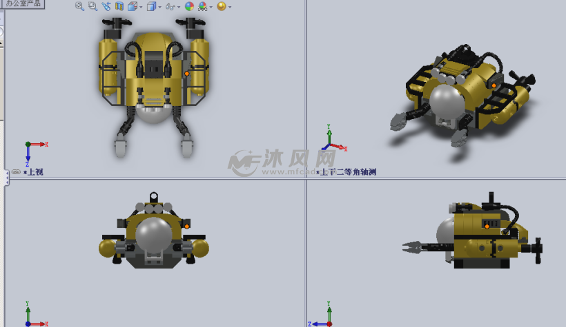 乐高玩具拼图的水下潜水艇设计模型