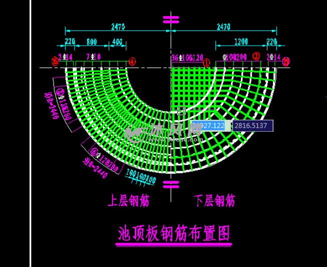 池顶钢筋布置图