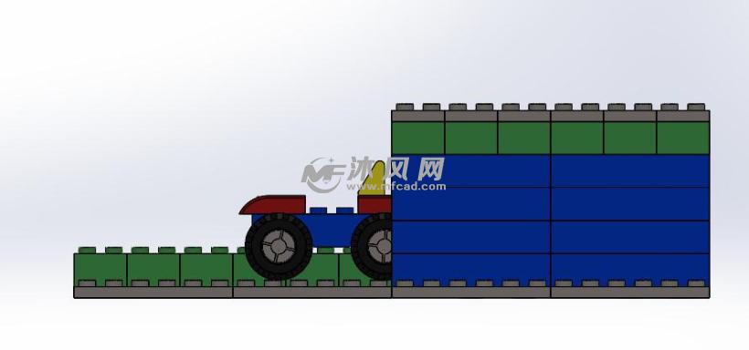 乐高玩具车库模型 - solidworks玩具公仔类模型