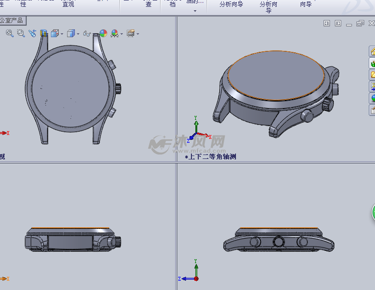 机械表芯设计模型三视图