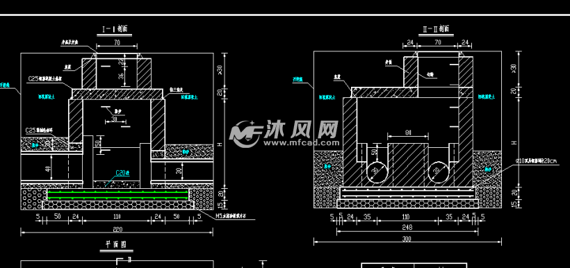 倒虹吸井及其配筋详图