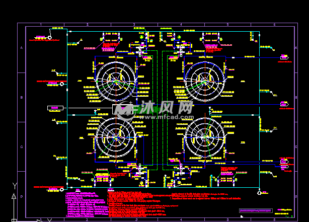 低温储罐消防冷却水管道仪表流程图 - cad给排