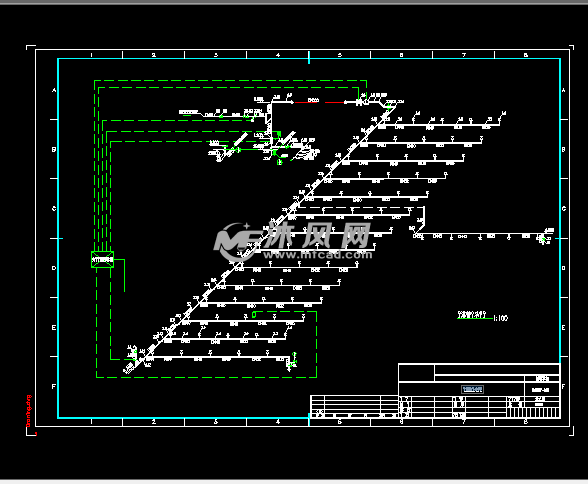罩棚干式喷淋系统图 - cad给排水图纸下载