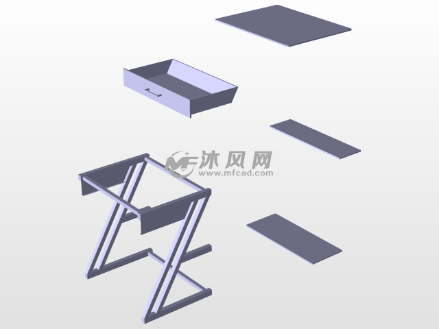 工作台设计模型爆炸图