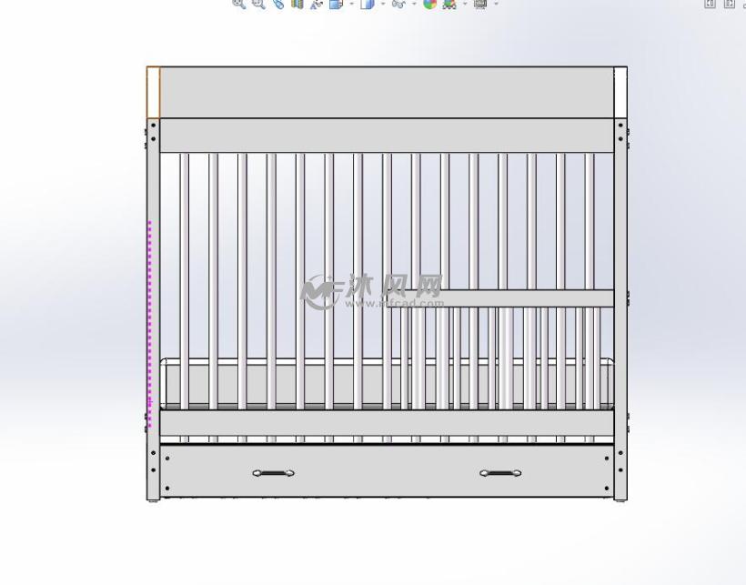 高度可调节婴儿床模型 - solidworks生活用品类
