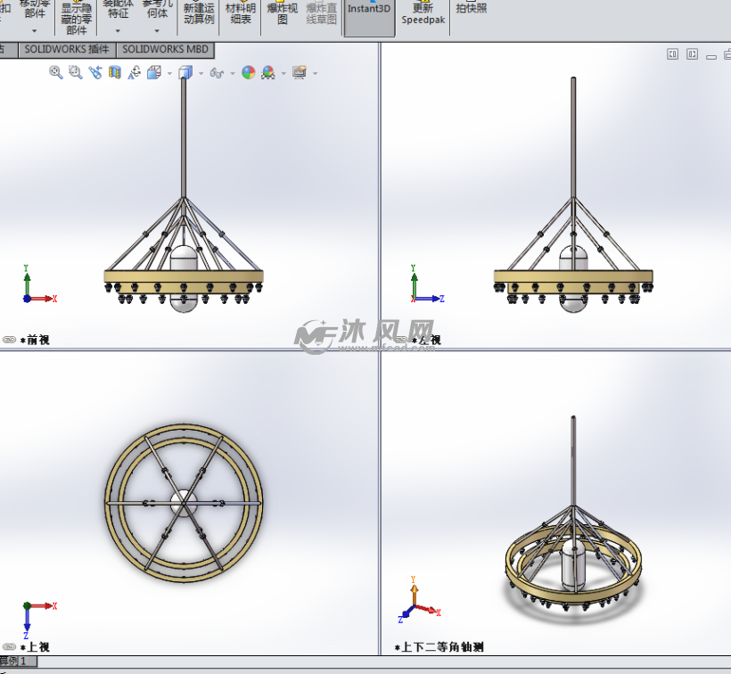 清真寺的吊灯设计模型三视图